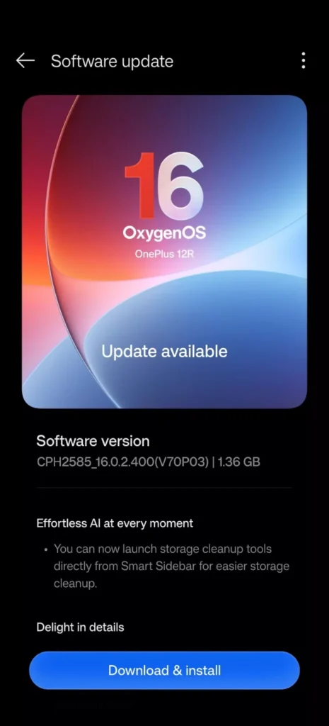 OnePlus 12R OxygenOS 16