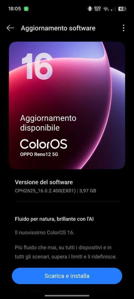 OPPO Reno 12 5G ColorOS 16 update
